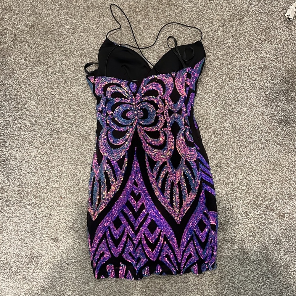 Windsor Blue and Purple Sequin Mini Dress - Picture 5 of 5